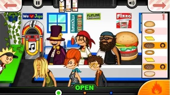 Papa's Burgeria Gameplay Part 5: Patty Flipper 